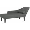 vidaXL Chaise Longue con Cuscini Grigio Scuro in Tessuto, divano letto, divano imbottito, seduta da soggiorno, dormeuse, seduta da salotto