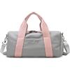 FANDARE Unisex Borsone da Viaggio Borsa Palestra Borsa Sportivo Weekender Borsone Piscina Nascita Ospedale Borsa a Spalla con Scomparto Scarpe & Tasca di separazione bagnata e asciutta Grigio Rosa
