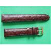 Bracciale 18 mm Marron "GOLD" In Vera Pelle Camoscio Effetto Struzzo Couture