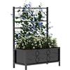 Outsunny Letto per Orto Rialzato con Traliccio per Piante Rampicanti in Acciaio Zincato, 90x40x120 cm, Nero