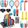 Risingor 16 in 1 Accessori per Switch Sports 2024, Switch Sport Kit i Accessori Sportivi per Nintendo Swich / Switch OLED con Organizer, Famiglia Party Pack Set di Accessori di Gioco Nintendo Switch Sport