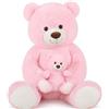 Orso Peluche Gigante 100Cm, XXL Rosa Orsacchiotto Peluche Grande Con Bambino Kaw