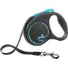 Flexi Guinzaglio per Cani in Fettuccia S 5 m fino a 15 Kg Black Design, blu
