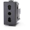 Aigostar Presa bipasso bivalente 16A nera compatibile anche con BTicino Matix