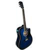 Strumentimusicalitop Kit Chitarra Acustica Elettrificata Amplificata Cutaway BLU - Pronta per suonare