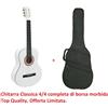 strumentimusicalitop Chitarra Classica 4/4 SMT Bianca con Custodia Studio