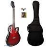 strumentimusicalitop Chitarra Acustica Elettrificata Amplificata Redburst Roundback Custodia Corde