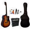 Strumentimusicalitop Chitarra Acustica Elettrificata Sunburst 41" con Amplificatore Kit Completo