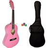 Strumentimusicalitop Chitarra Classica 1/2 Rosa con Custodia e Plettri - Top OFFERTA