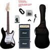 Strumentimusicalitop Kit Chitarra Elettrica Stratocaster SMT Nera Ampli Marshall MS4 Accessori