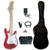 Chitarra Elettrica Bambini Junior Rosso Kit Set Amplificatore Custodia Accessori