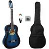 Chitarra Classica 3/4 Blu Studio con custodia Corde Plettri Tracolla - OFFERTA