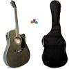 Strumentimusicalitop Chitarra Elettroacustica 41" Grey Pronta da suonare - EQ 5B+Tuner - Kit Completo