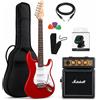 Strumentimusicalitop Kit Chitarra Elettrica SMT Rossa Amplificatore Marshall e Accessori