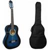 smt Chitarra Classica 3/4 Blu Mancina - Studio Scuola con Custodia