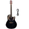 STRUMENTIMUSICALITOP Chitarra Acustica ROUNDBACK ELETTRIFICATA NERA elettroacustica OFFERTA LIMITATA