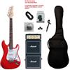 Strumentimusicalitop Kit Chitarra Elettrica Stratocaster SMT Rossa Ampli Marshall MS4 Accessori