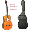 Strumentimusicalitop CHITARRA CLASSICA AMPLIFICATA 4/4 Natural Elettrificata 4bande con Custodia