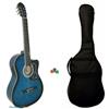 Strumentimusicalitop Chitarra Classica Blu 4/4 Amplificata Elettrificata Cutaway Custodia + Plettri