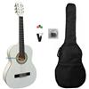 Chitarra Classica 3/4 Bianca con custodia Corde Plettri Tracolla - OFFERTA