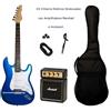 Strumentimusicalitop Kit Chitarra Elettrica Stratocaster Blu Amplificatore Marshall e Accessori