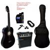 Chitarra Classica Nera 4/4 Amplificata Elettrificata con Amplificatore Accessori