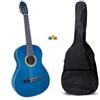 strumentimusicalitop Chitarra Classica Studio Scuola 4/4 Blu con Custodia e Plettri