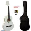 strumentimusicalitop Chitarra Classica 3/4 Bianco Bianca Studio Custodia Corde Plettri