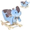 DecHome Dondolo a forma di Elefante con Rotelle e Cintura 60x35x45cm Blu BUA560F Dechome