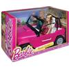 Close Out CJD12 Barbie e Ken Jeep da Spiaggia Playset con Due Bambole e SUV Rosa