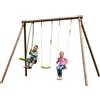 New Plast Altalena Giardino Bambini Legno Doppia Seduta + Dondolino New Plast ALS1345