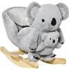 DecHome Dondolo Koala Peluche in Legno Cavalcabile per Bambini da 3+ Anni Grigio DecHome