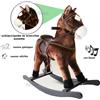 StrMy Cavallo a Dondolo per Bambini con Suoni Realistici Struttura in Legno e Peluche