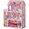 ROBUD Casa delle bambole in legno per bambini, regalo per ragazze e ragazzi di 3