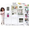 StrMy Toys CUCINA GIOCATTOLO in LEGNO PER BAMBINI GRANDE FRIGO E ACCESSORI