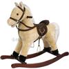 StrMy Cavallo a Dondolo per Bambini con Suoni Realistici Struttura in Legno e Peluche