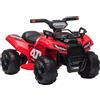 DecHome Macchina Elettrica Bambini 6V Quad Fari e Pedale 18+ Mesi Rosso 189V90RD DecHome
