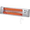 Termozeta - TZR04 Stufa al quazo Airzeta sun IP24 interruttore a tirante 2 selettori di potenza 600W 1200 Watt Supporto a muro orientabile kit di fissaggio incluso