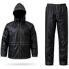Auto Accessori Lupex Tuta Moto Impermeabile Antipioggia Antivento, colore nero, con borsa, completo giacca e pantalone da pioggia con cappuccio a scomparsa, a Taglie, Pvc, Unisex Uomo Donna (M)
