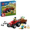 Lego TRATTORE AGRICOLO ROSSO CON RIMORCHIO