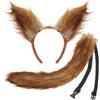 XEPST Set di costumi da scoiattolo con orecchie e coda, con orecchie e coda per costume da animale, cosplay, festa di compleanno, Giornata mondiale del libro, Halloween, carnevale, feste in maschera