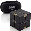 PILPOC Cubo fidget Infinity Fube - Cubo magico in alluminio di alta qualità, robusto e pesante, allevia lo stress e l'ansia, per ADD, ADHD, OCD (nero)