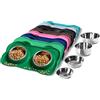Hubulk 2 ciotole per cani in acciaio inox con tappetino antiscivolo in silicone antiscivolo + paletta per cibo per animali domestici e ciotole per l'alimentazione di cani di taglia piccola, media e