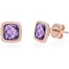 Unoaerre Orecchini Unoaerre in argento rosé con cristallo viola Ametista 6163