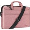 DOMISO 14 Pollici Borsa a Tracolla per Laptop Impermeabile Cartella Borsa Porta PC con Manico per 14 Lenovo Chromebook S330 ThinkPad E490 T490s T590/HP Stream 14 Pavilion 14/Acer Swift 5 7,Rosa