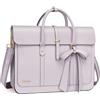 MOSISO Borsa Porta PC Donna,15-15,6 Pollici Laptop in Pelle PU Borsa a Tracolla Convertibile,16 Pollici Borse Messenger Casual Lavoro Viaggio Computer Custodia con Nodo a Fiocco, Lilla Polveroso