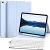 ZKTUYU Custodia per tastiera per iPad Air 11 pollici, M3/M2 (2025/2024), iPad Air 5/4a generazione 2022/2020 da 10,9 pollici, con portapenne, tastiera Bluetooth QWERTZ rimovibile, cover posteriore in
