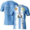 Davcielaora Maglietta stampata da calcio Maradona per ragazzi adulti, Diego - T-shirt Maradona da uomo, maglietta argentina, maglia da calcio personalizzata con nome della squadra, Blu, M