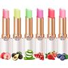 HOPHAT Set di rossetti in gelatina, Set di balsamo per le labbra con cambio di colore della frutta, Balsamo per le labbra alla fragola e aloe vera alla pesca, Set per il trucco delle labbra idratante (6PCS)