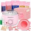 IFANZETECH scaldacera kit cera brasiliana ceretta brasiliana: scaldacera 500g Cera, kit completo scalda cera per ceretta per Uomo Donna 30 Spatole Rosa